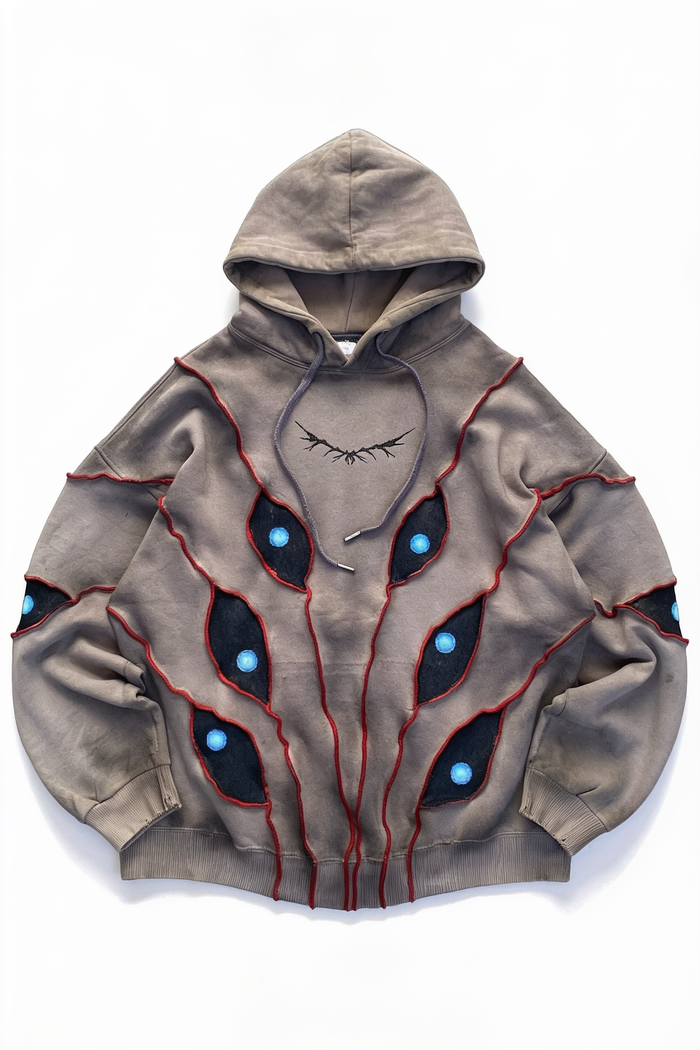 Ash Grey Flame Graphic Hoodie