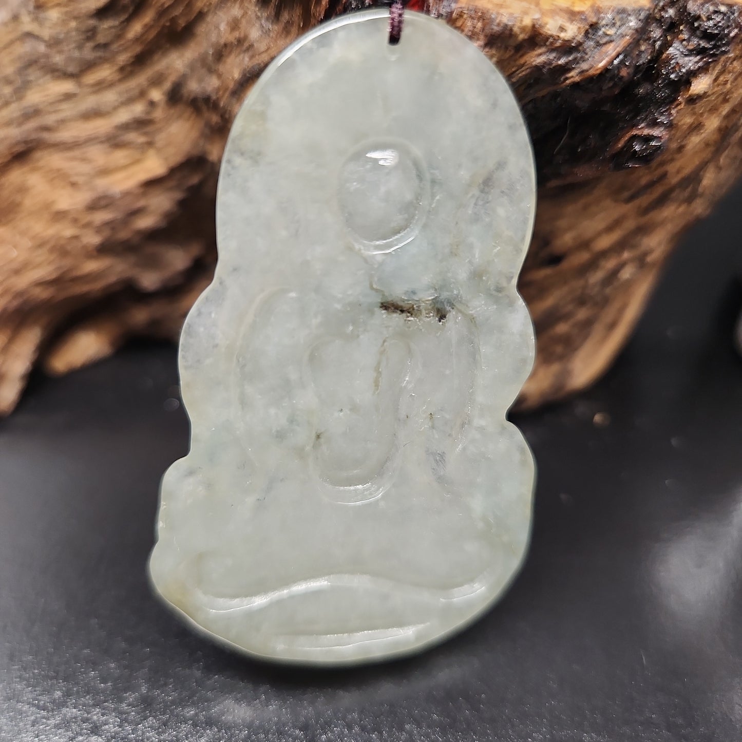 Chinese guanyin bodhisattva carved green jadeite