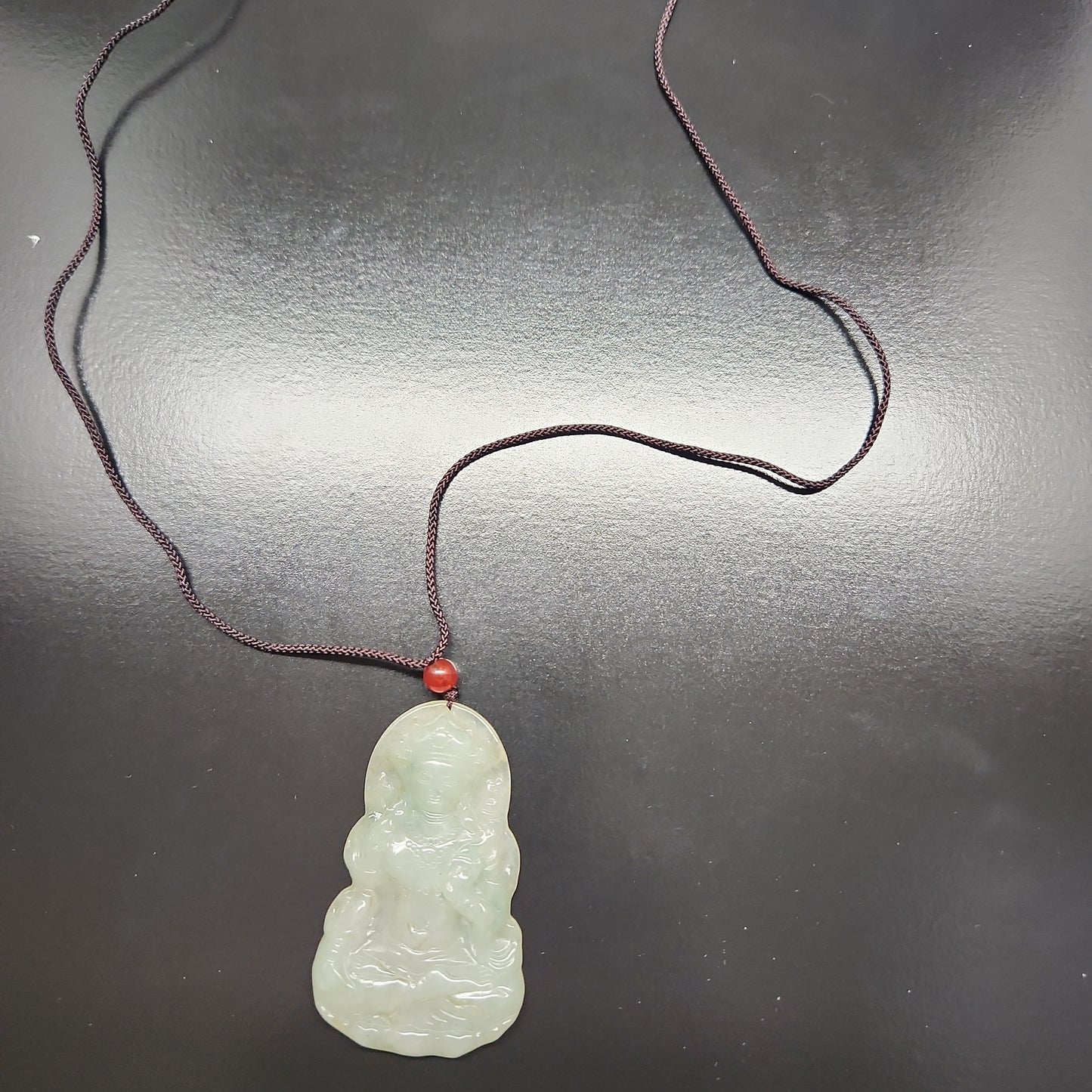 Chinese guanyin bodhisattva carved green jadeite