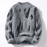Brushstroke Knit Mock Neck Sweater