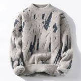 Brushstroke Knit Mock Neck Sweater