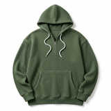Hoodie Quart-Zip Gaufré — Épais