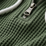 Hoodie Quart-Zip Gaufré — Épais
