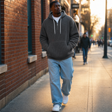 Hoodie Quart-Zip Gaufré — Épais
