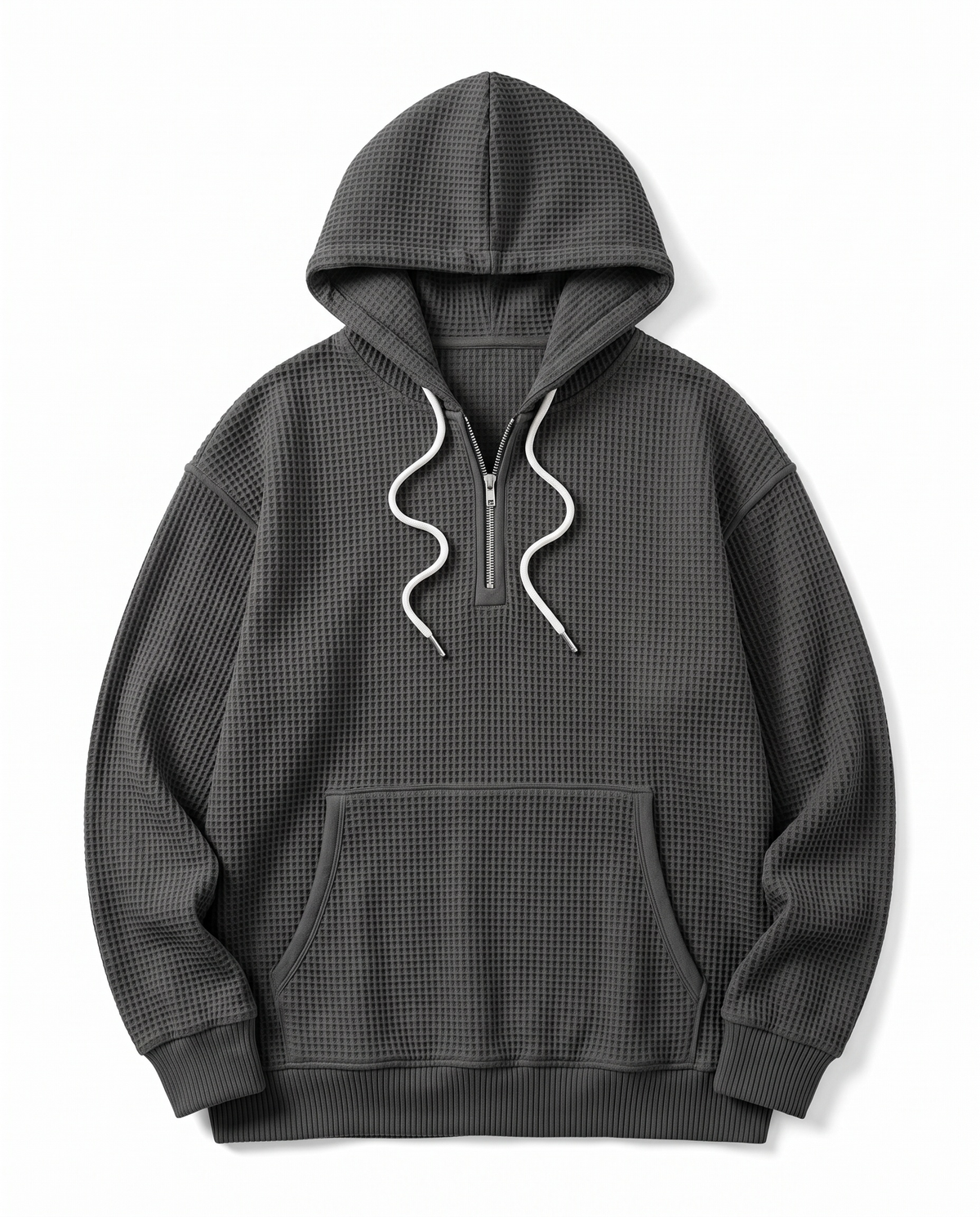 Quarter-Zip Waffle Hoodie — Heavyweight