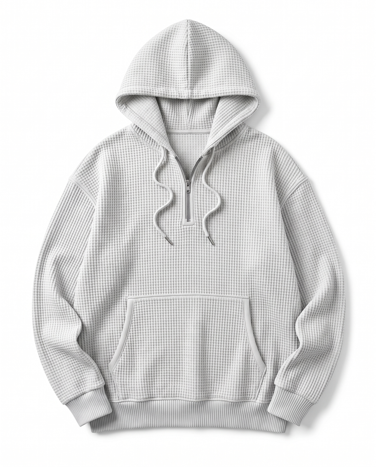 Quarter-Zip Waffle Hoodie — Heavyweight