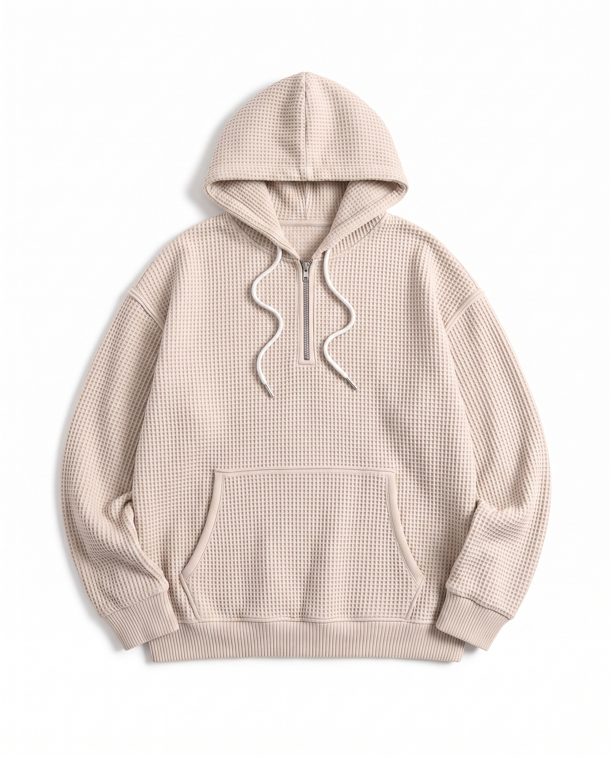 Quarter-Zip Waffle Hoodie — Heavyweight