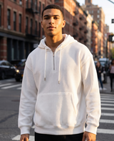 Hoodie Quart-Zip Gaufré — Épais