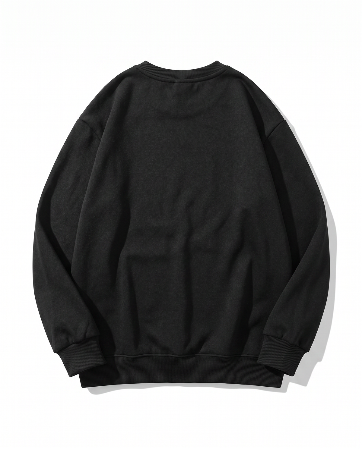 Sweat col rond coton molletonné noir - vue arrière