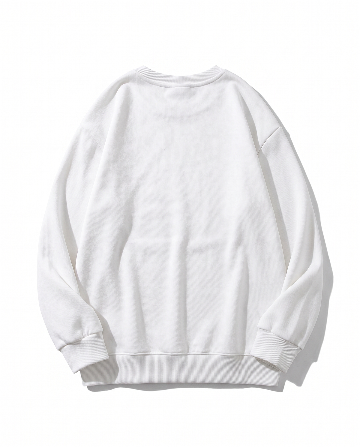 Sweat col rond coton molletonné blanc - vue arrière