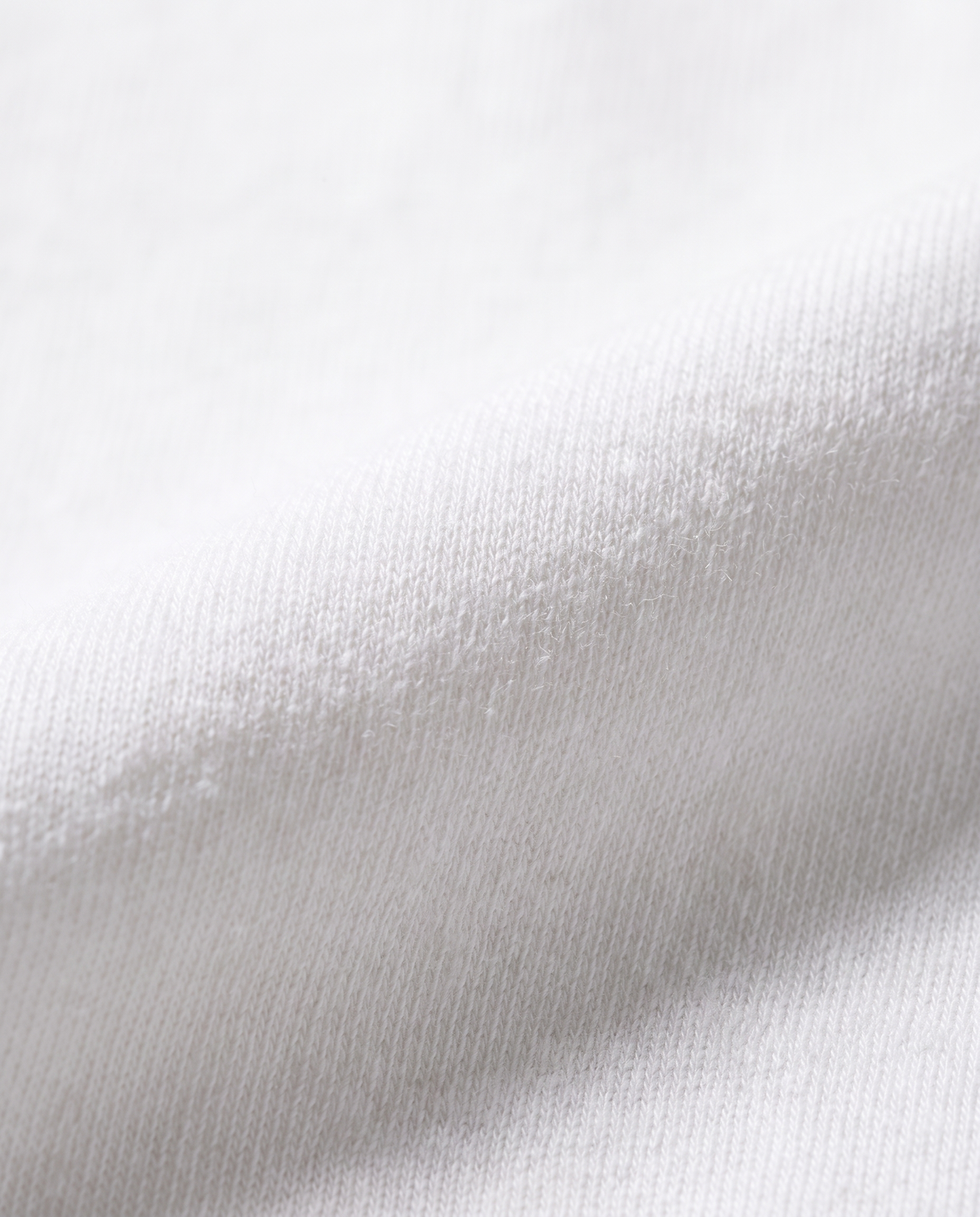 Sweat col rond coton molletonné blanc - gros plan tissu