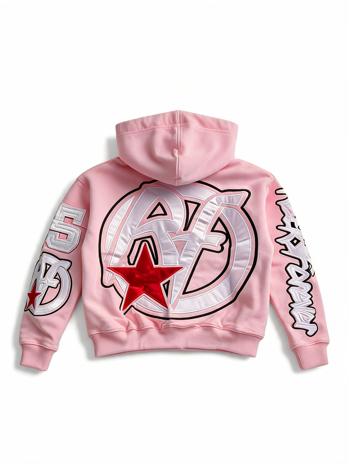 Pink Streetwear Zip-Up Hoodie