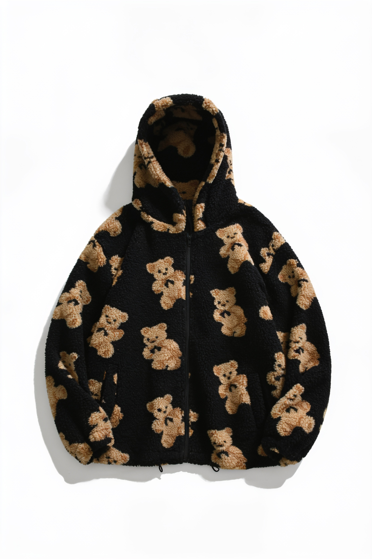 Teddy Bear Fleece Zip-Up Hoodie