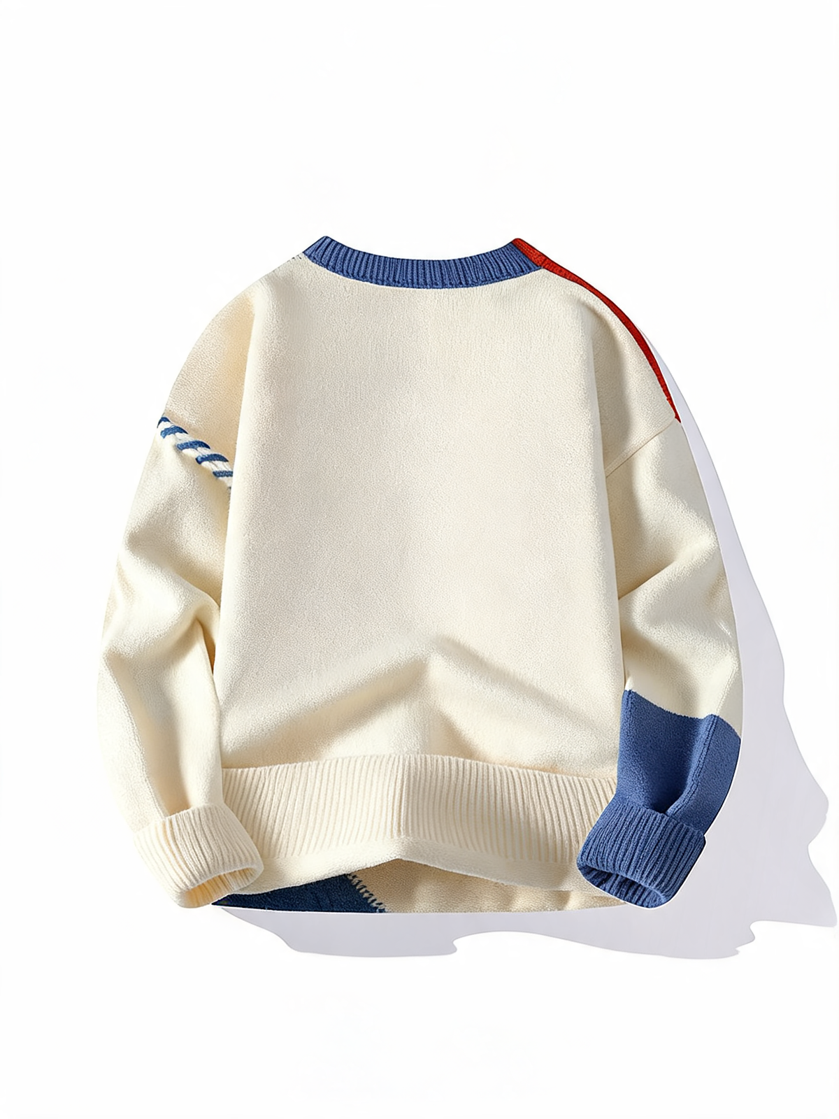 Colorblock Patchwork Knit Crewneck