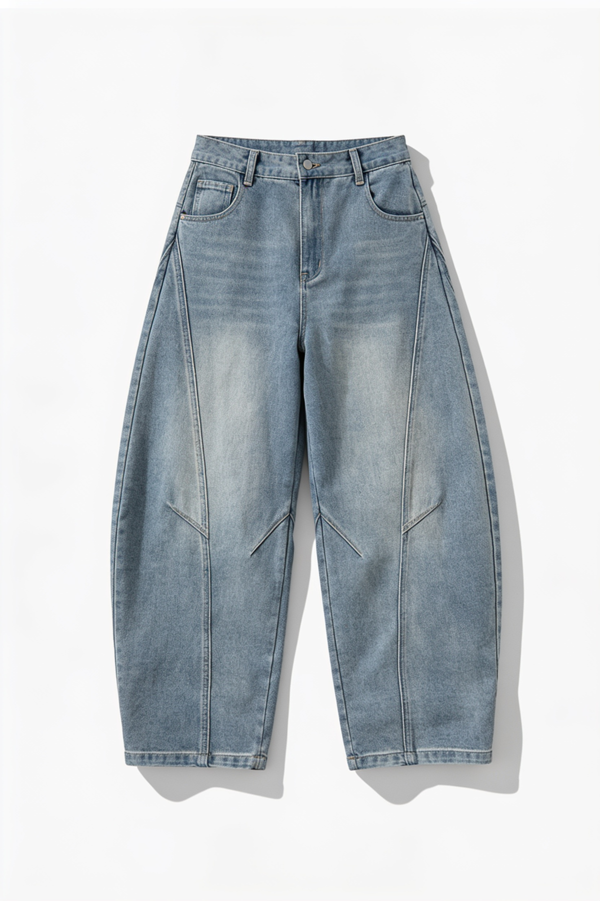 Light Wash Wide-Leg Panel Jeans