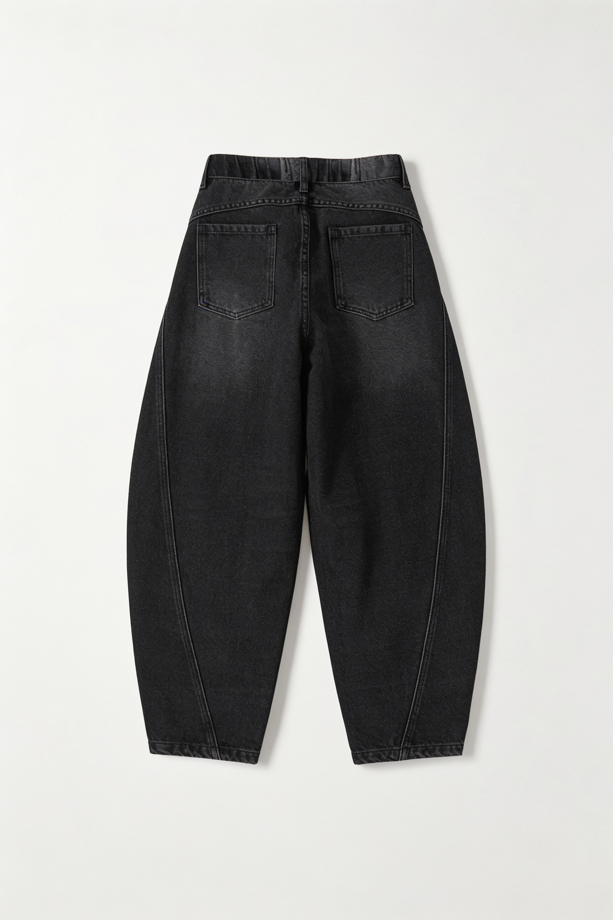 Light Wash Wide-Leg Panel Jeans Black