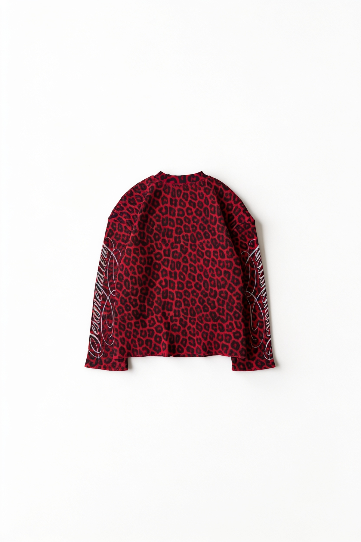 Crimson Leopard Long-Sleeve Graphic Top