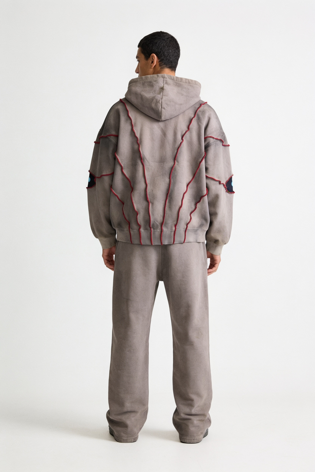 Ash Grey Flame Graphic Hoodie