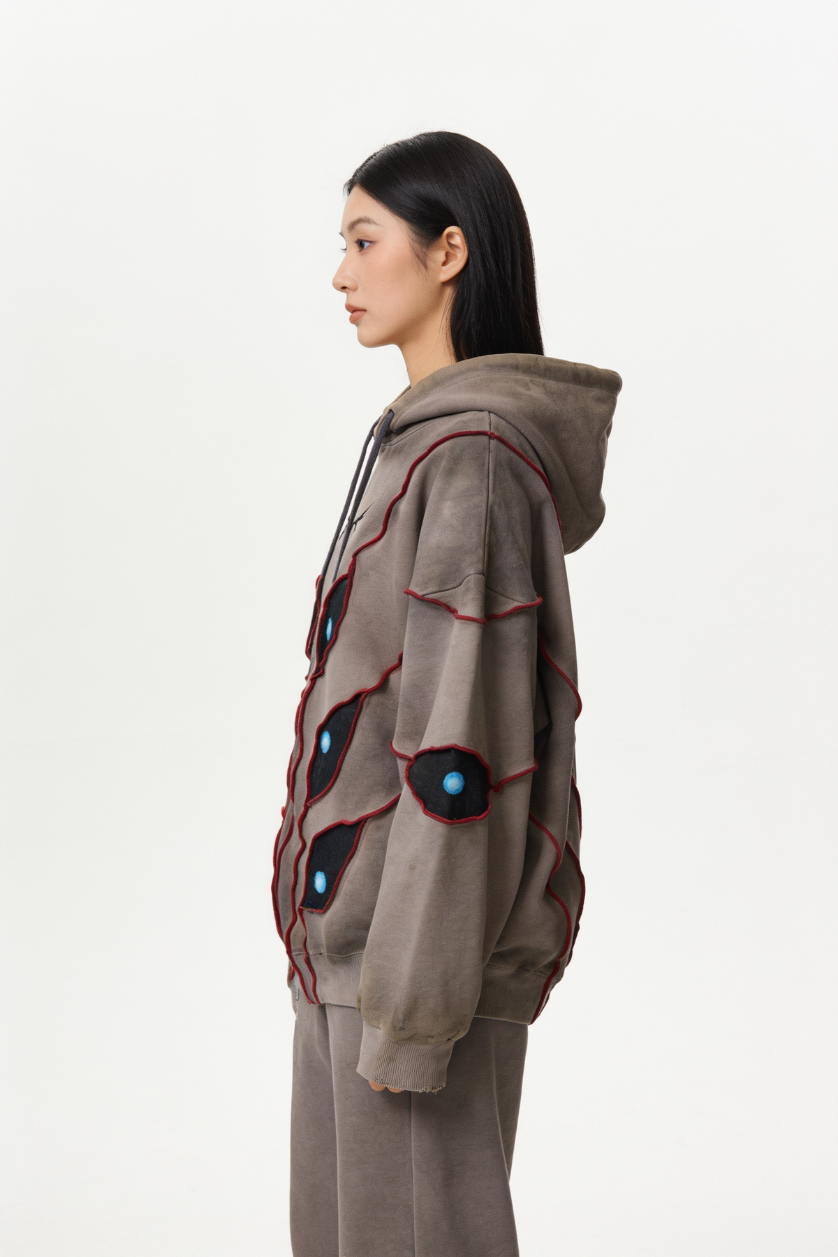 Ash Grey Flame Graphic Hoodie