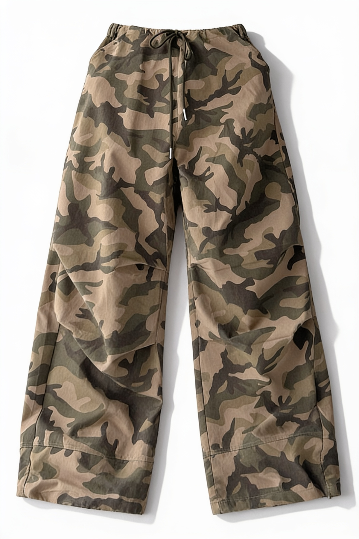 Camo Wide-Leg Cargo Pants