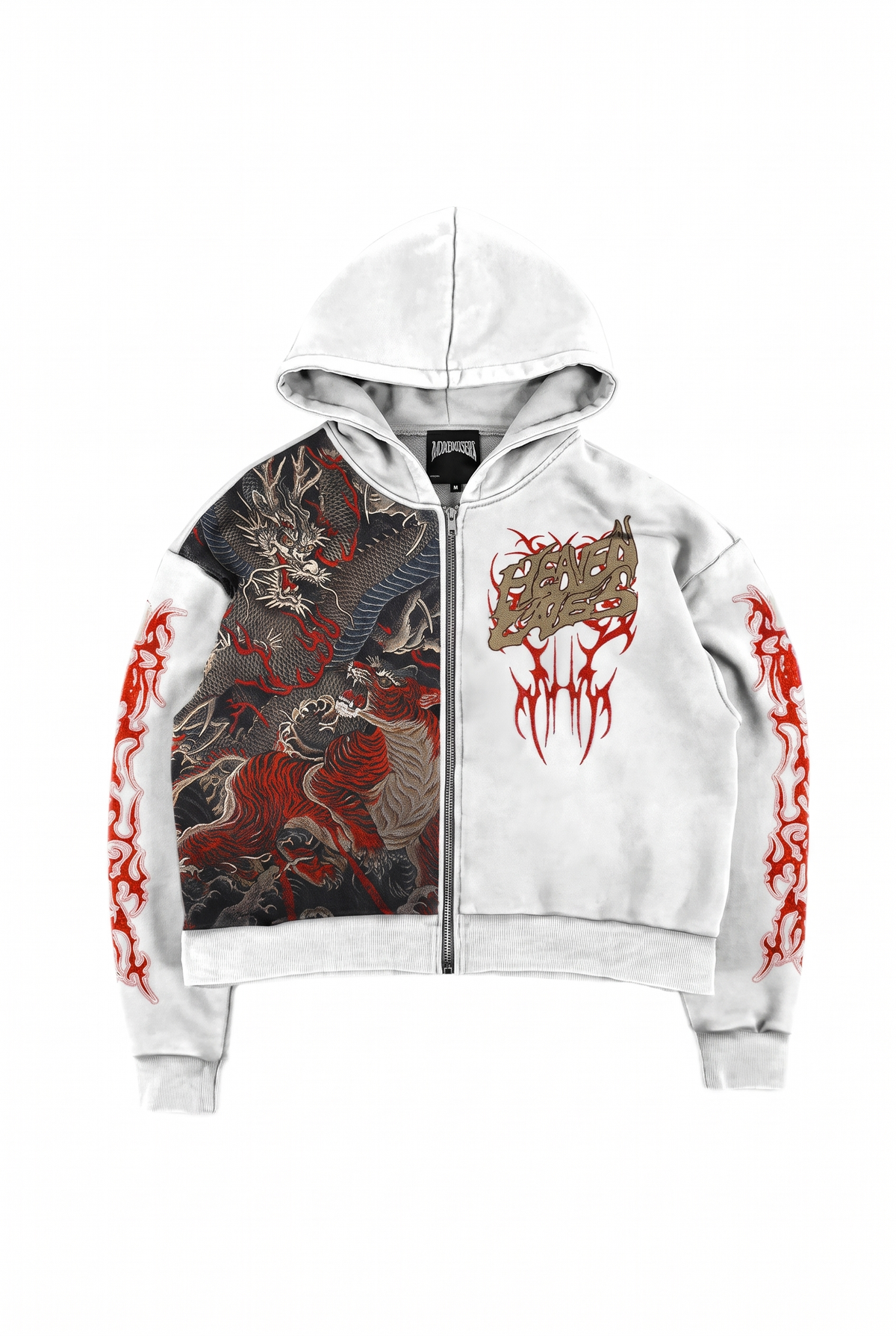 Dragon Graphic Zip-Up Hoodie