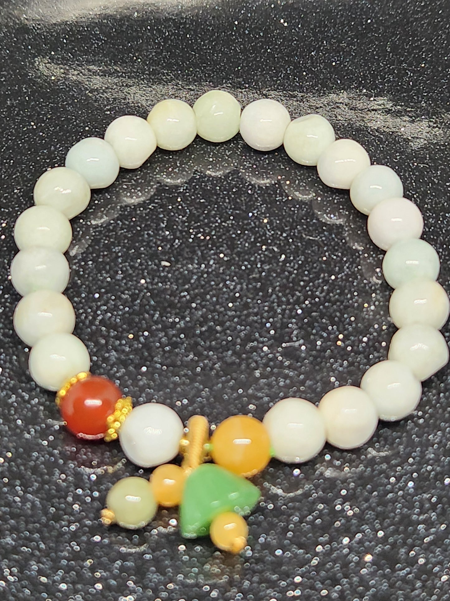 beaded Jadeite Jade bracelet/One of a kind jade bracelet